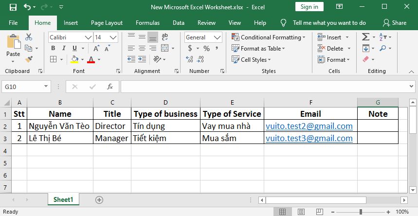 Dùng Mail Merge trong Outlook 2016 gửi mail hàng loạt 19 vui mỗi ngày - mail merge MS 2016 - excel