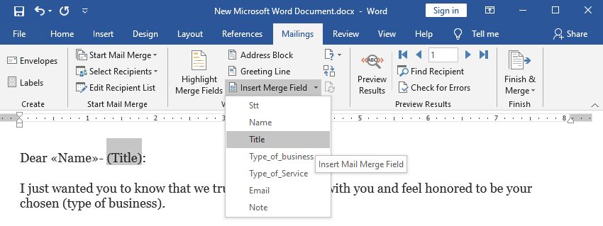 Dùng Mail Merge trong Outlook 2016 gửi mail hàng loạt 25 vui mỗi ngày - mail merge 2016 - bước 6