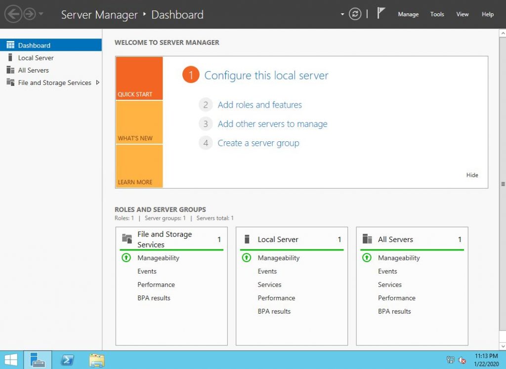 cửa sổ win server 2012