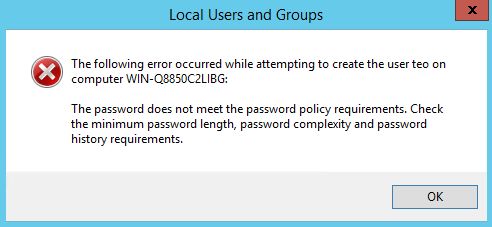 cửa sổ báo mật khẩu phức tạp